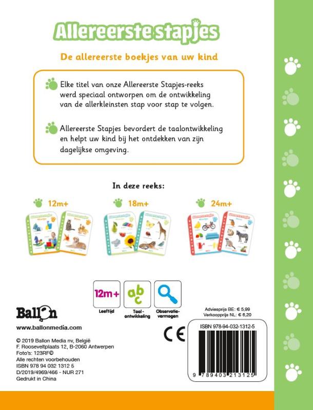 Achterkant van Woordjes 12-18 maanden