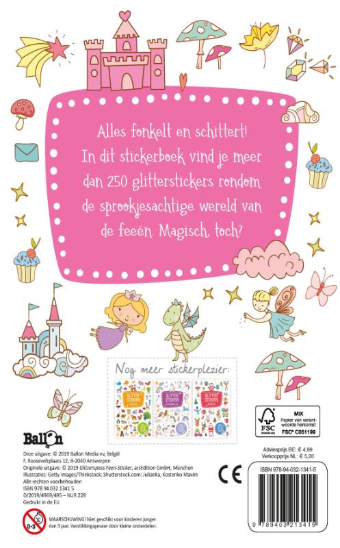 Achterkant van Glitterstickers Feeën