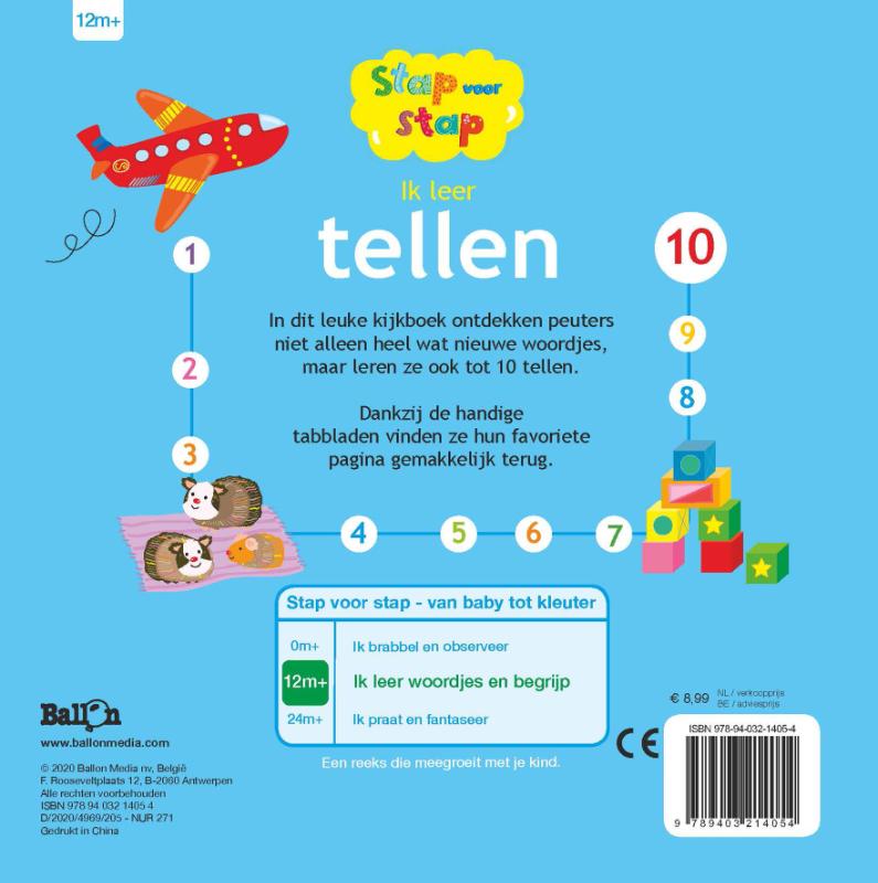 Achterkant van Registerkartonboek - Ik leer tellen