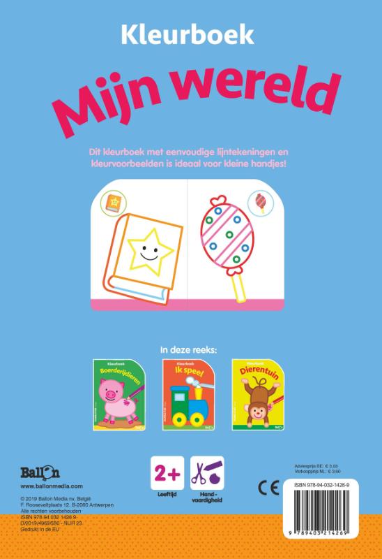 Achterkant van Mijn wereld kleurboek 2+