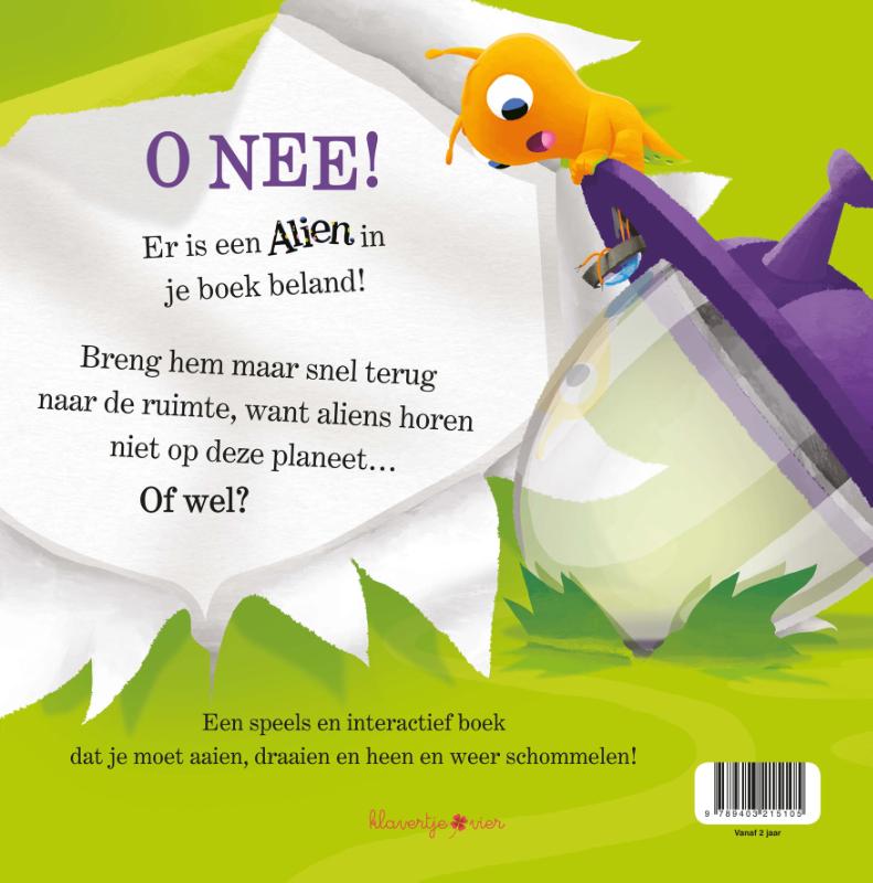 Achterkant van Er zit een alien in je boek