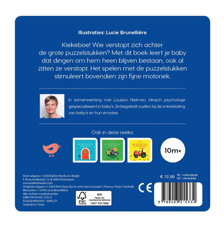 Achterkant van Wie verstopt zich in de jungle? (puzzelboek)