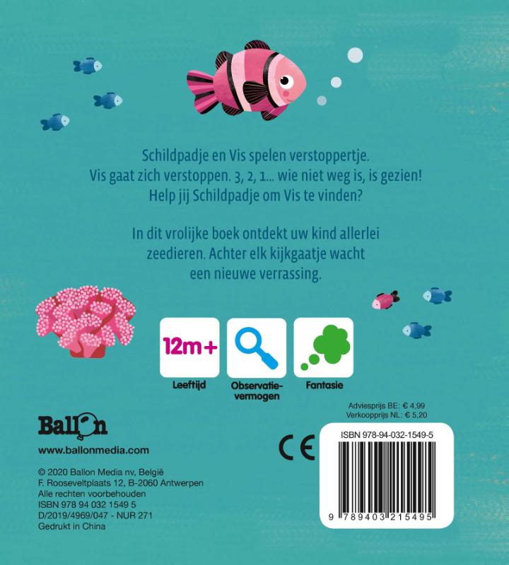 Achterkant van Vind je mij, schildpadje?