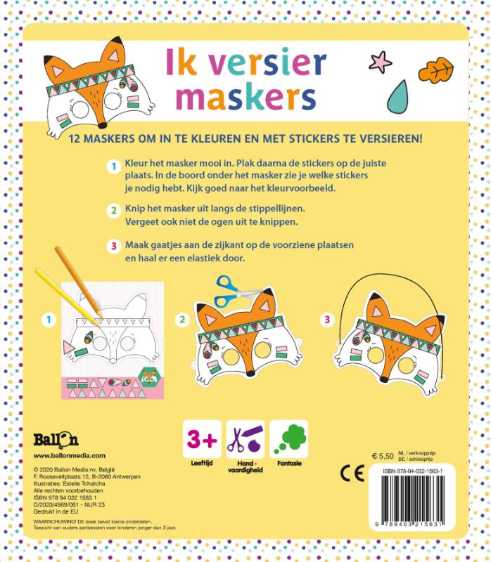 Achterkant van Ik versier maskers