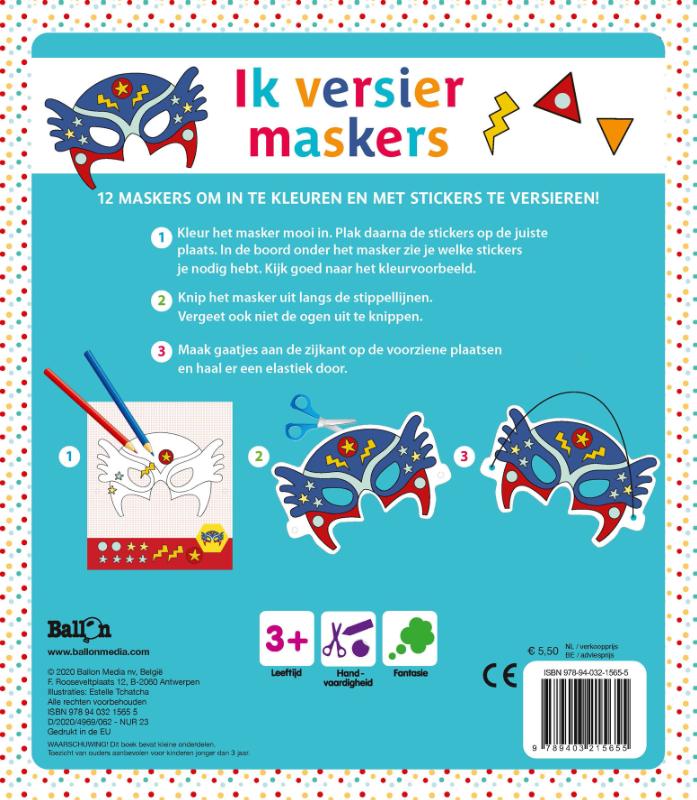 Achterkant van Ik versier maskers