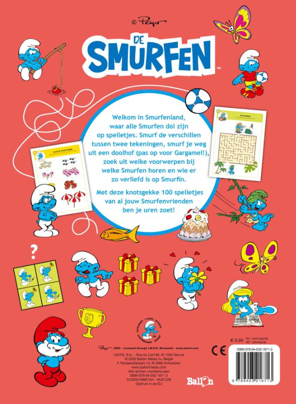 Achterkant van De smurfen 100 spelletjes