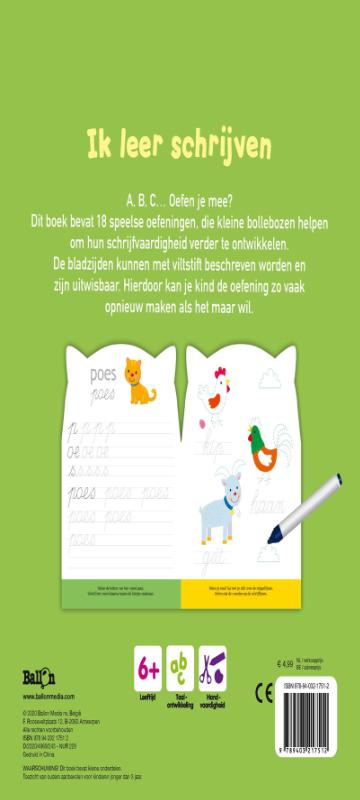 Achterkant van Ik leer schrijven 6+