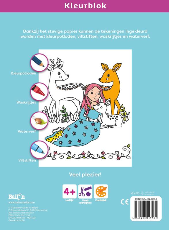 Achterkant van Kleurblok Prinsessen