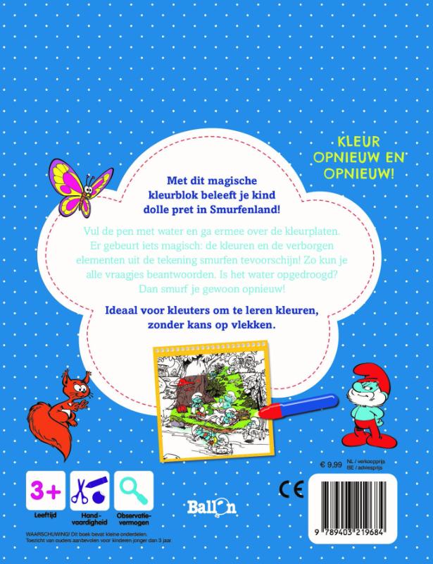 Achterkant van Kleuren met water - De Smurfen