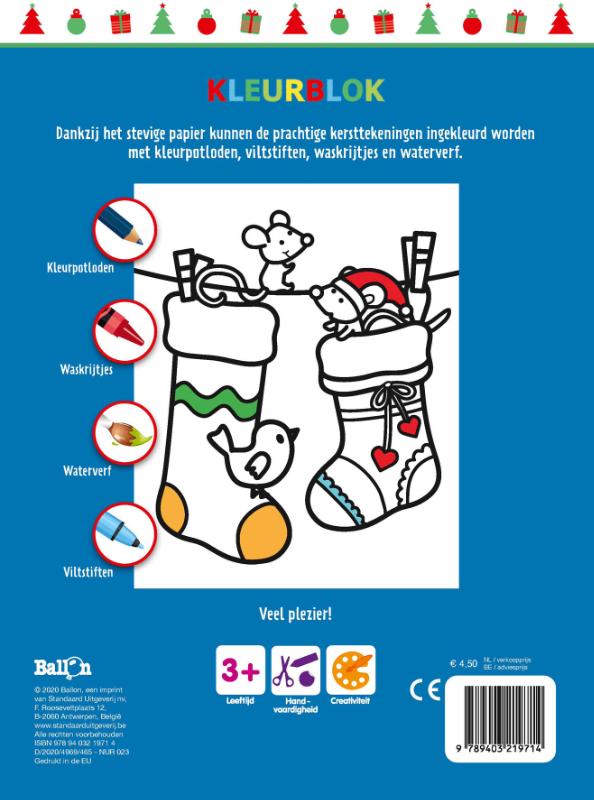 Achterkant van Kleurblok Kerstmis