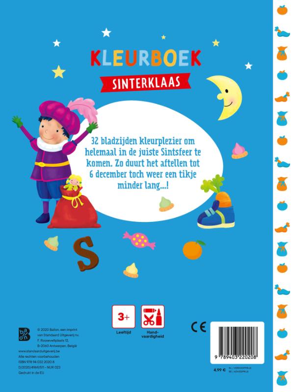 Achterkant van Kleurboek Sinterklaas