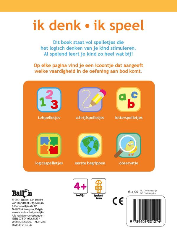 Achterkant van Ik denk ik speel 4+