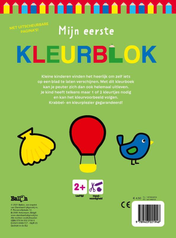 Achterkant van Mijn eerste kleurblok 2+ (bij)