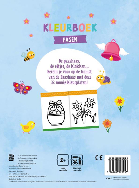 Achterkant van Kleurboek Pasen
