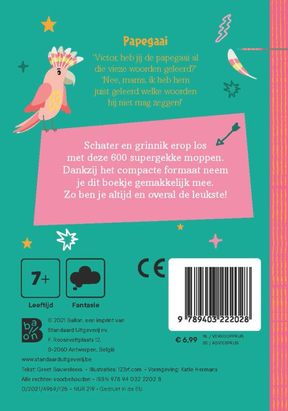 Achterkant van 600 supergekke moppen voor kinderen