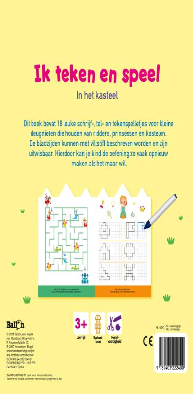 Achterkant van Ik teken en speel - In het kasteel