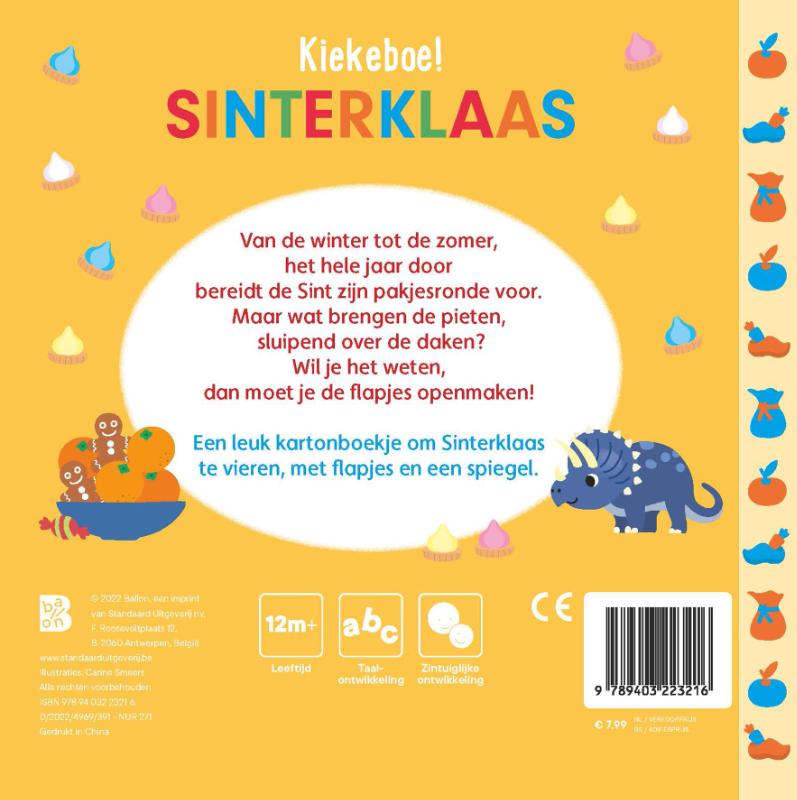 Achterkant van Kiekeboeboek met spiegeltje Sinterklaas