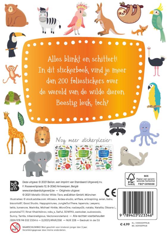 Achterkant van Foliestickers - Wilde dieren