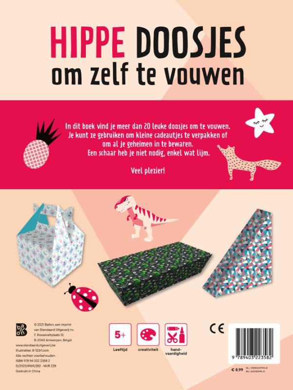 Achterkant van Hippe doosjes om zelf te vouwen
