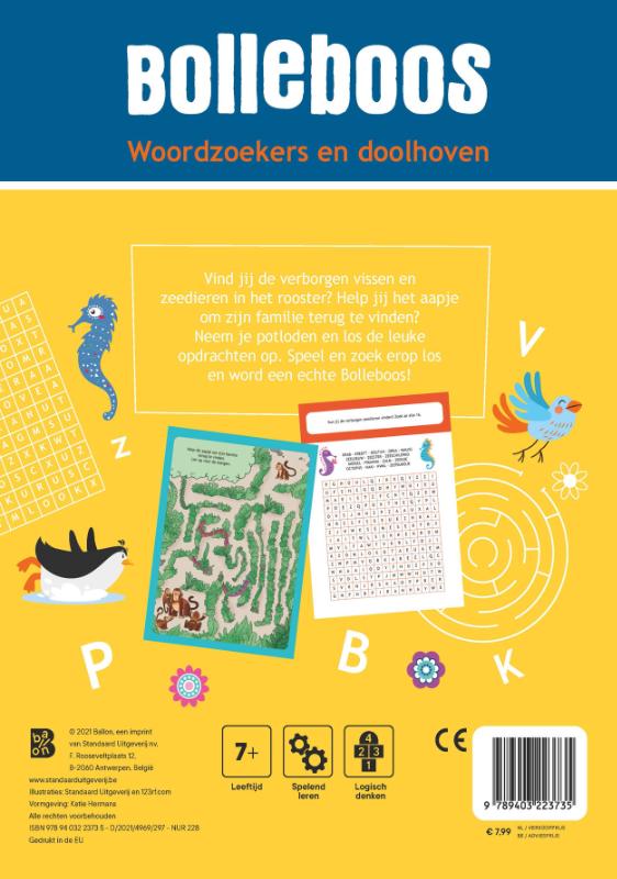 Achterkant van Woordzoekers en doolhoven 7+