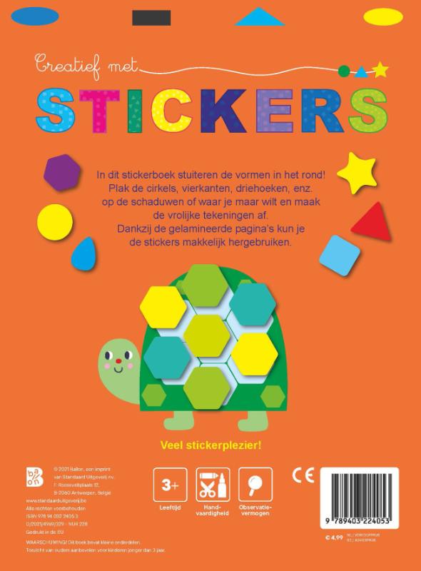 Achterkant van Creatief met stickers