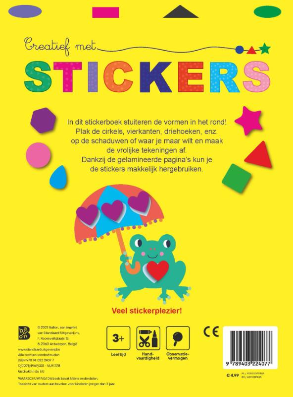 Achterkant van Creatief met stickers