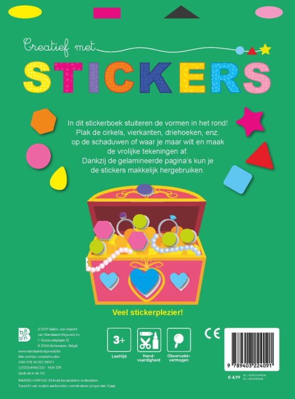 Achterkant van Creatief met stickers