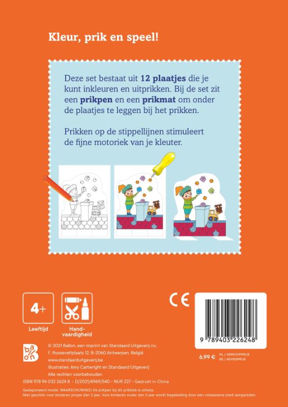 Achterkant van Kleur- en prikblok Sinterklaas