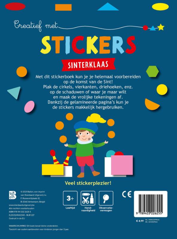 Achterkant van Creatief met stickers Sinterklaas