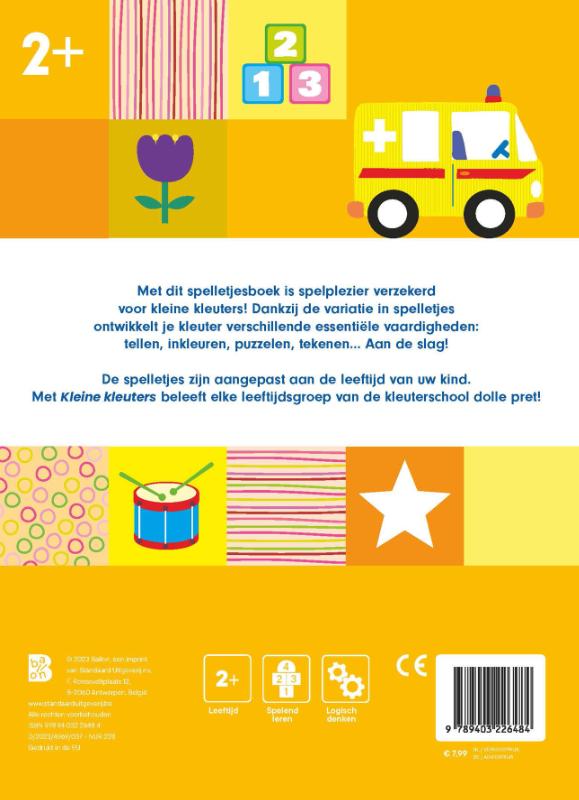 Achterkant van Kleine kleuters - Spelletjesboek 2+