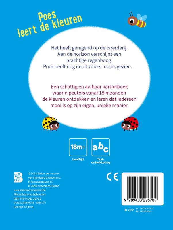 Achterkant van Poes leert de kleuren