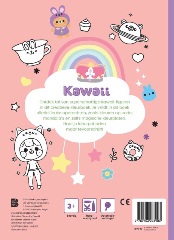 Achterkant van Kawaii kleurboek