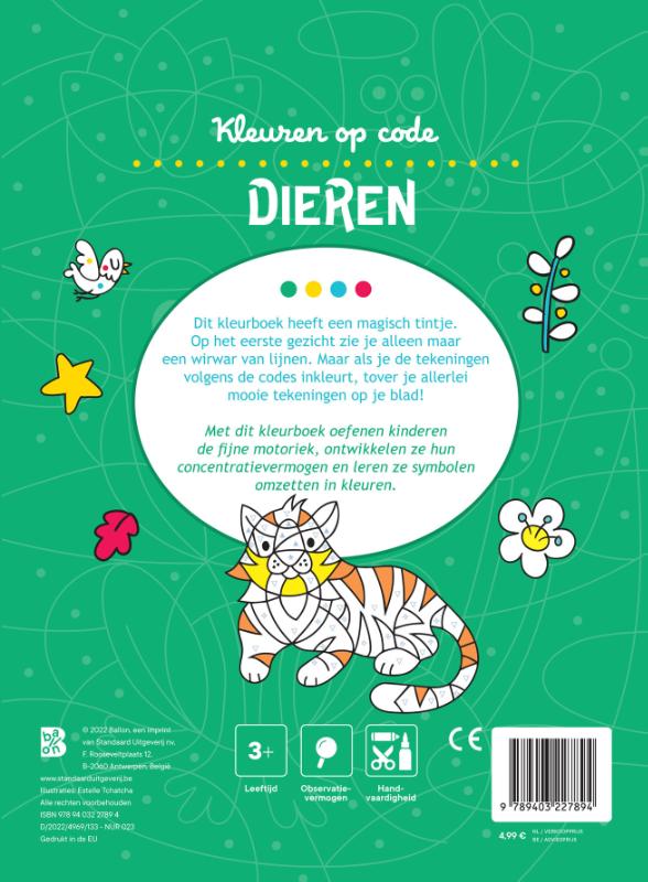 Achterkant van Kleuren op code: dieren