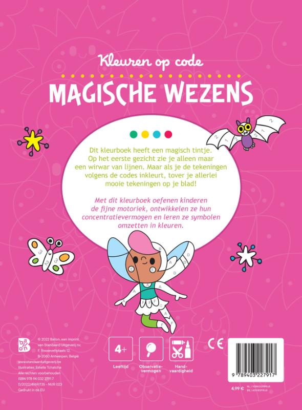 Achterkant van Kleuren op code: magische wezens
