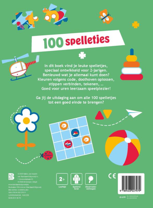 Achterkant van 100 spelletjes voor 2-jarigen