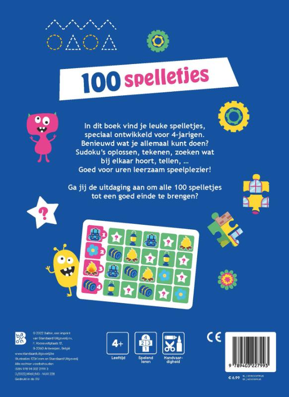 Achterkant van 100 spelletjes voor 4-jarigen