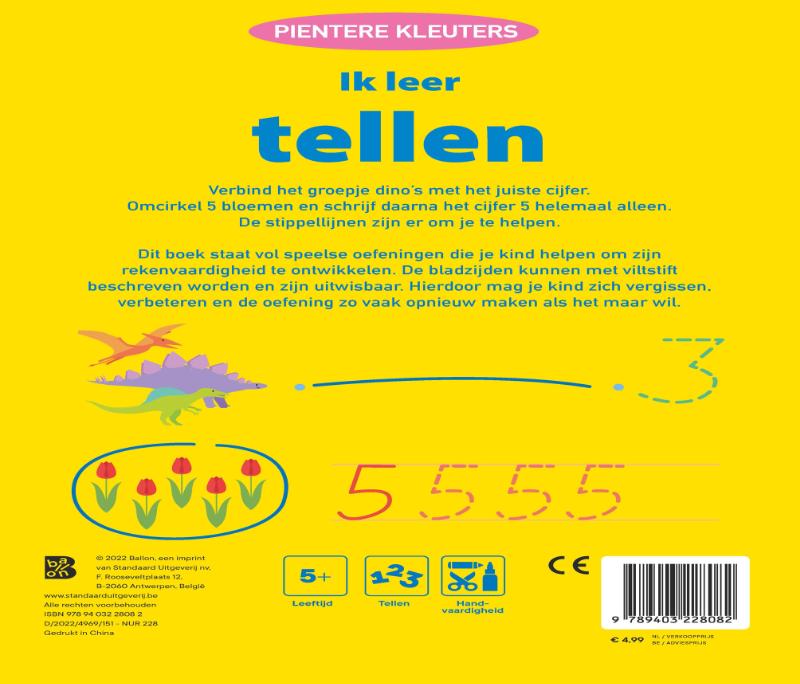 Achterkant van Ik leer tellen 5+