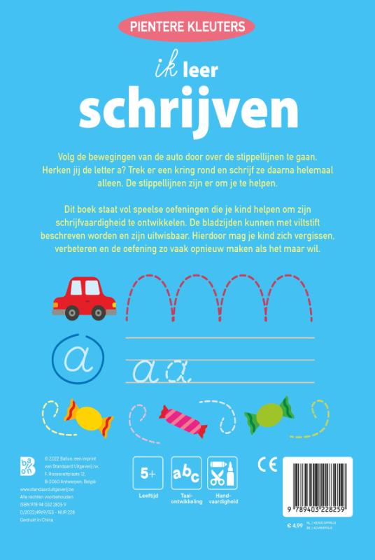 Achterkant van Ik leer schrijven 5+