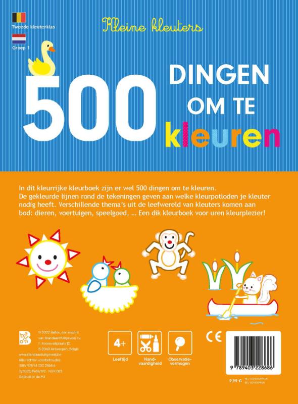Achterkant van 500 dingen om te kleuren