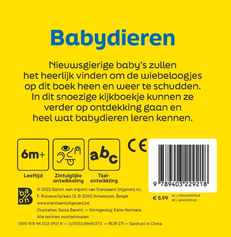 Achterkant van Babydieren