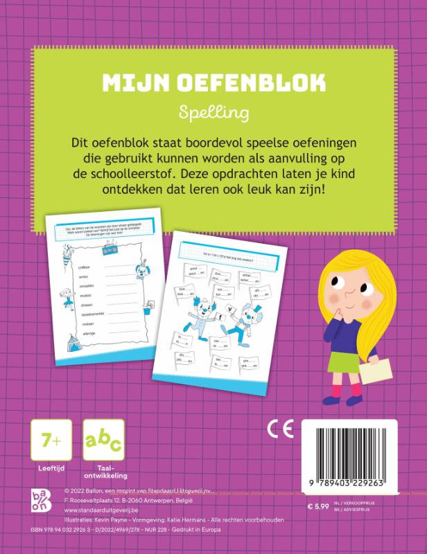 Achterkant van 2de leerjaar/groep 4