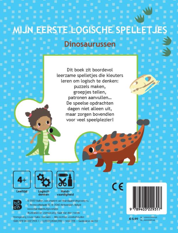 Achterkant van 4+ Dino's