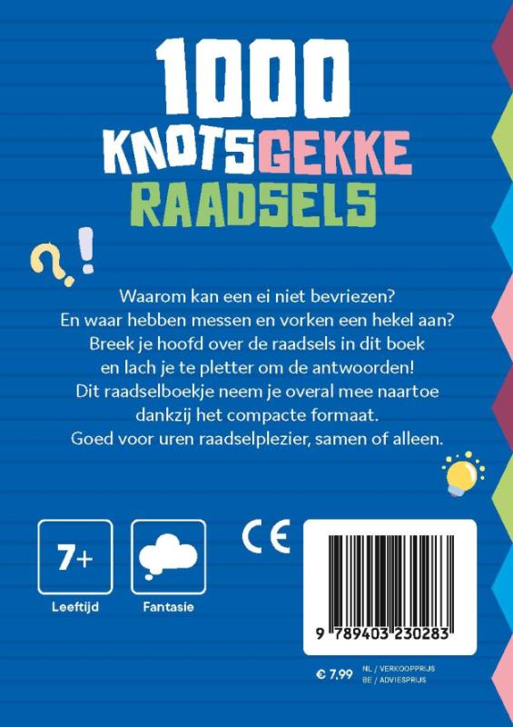 Achterkant van 1000 knotsgekke raadsels