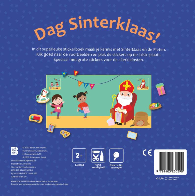 Achterkant van Dag Sinterklaas: stickerboek voor de kleintjes