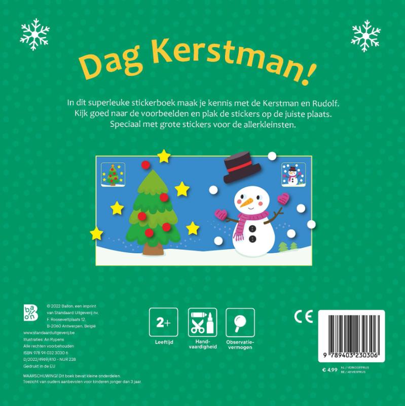 Achterkant van Dag Kerstman: stickerboek voor de kleintjes