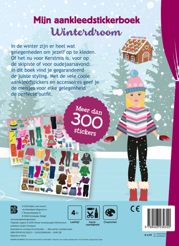 Achterkant van Mijn aankleedstickerboek: winterdroom