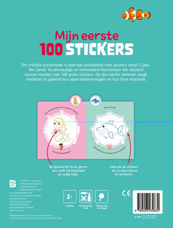 Achterkant van Mijn eerste 100 stickers: onderwaterwereld