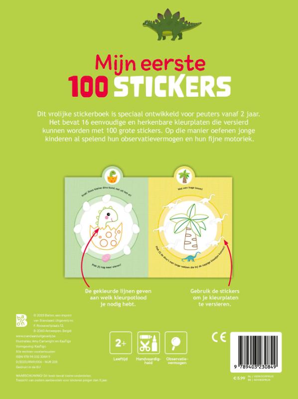Achterkant van Mijn eerste 100 stickers: dino's