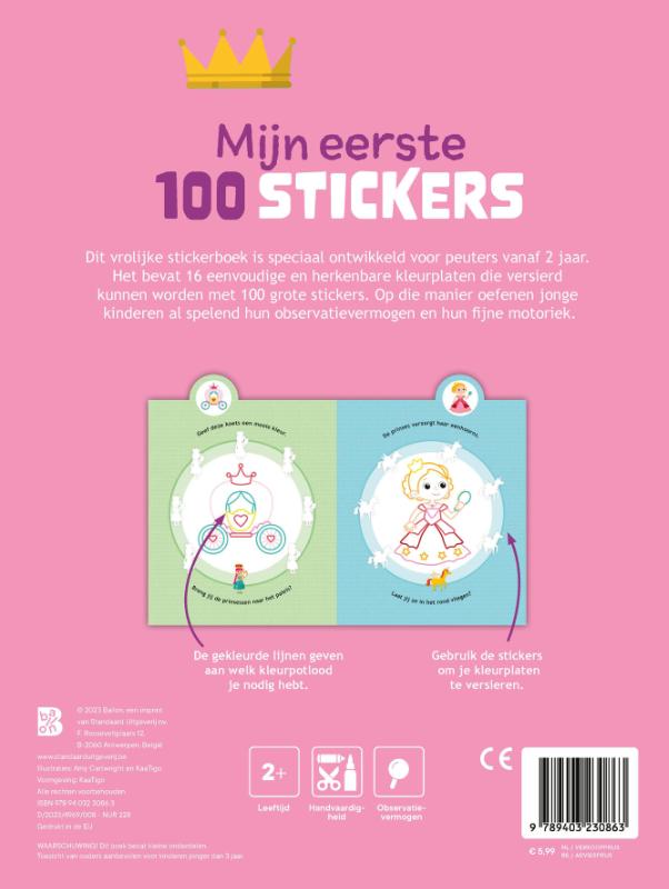 Achterkant van Mijn eerste 100 stickers: prinsessen