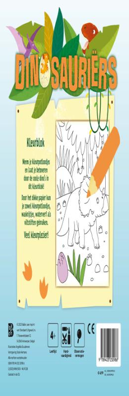 Achterkant van Dinosauriërs kleurblok